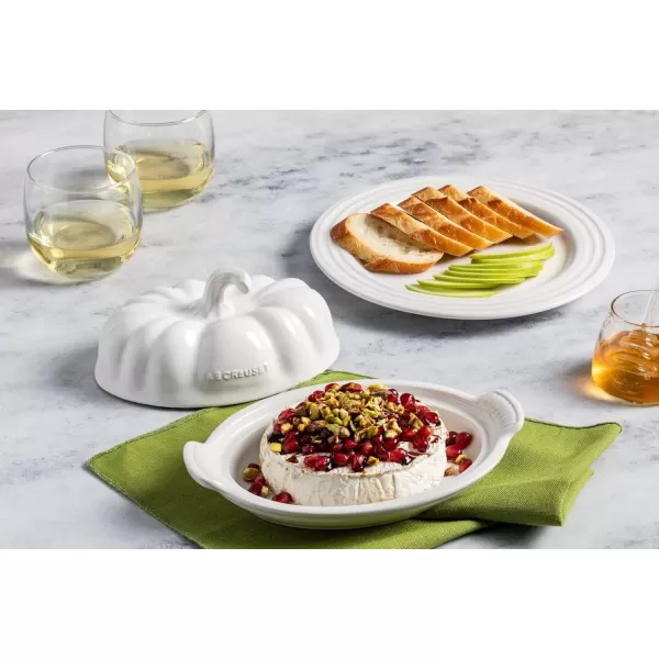 imageLe Creuset Stoneware Pumpkin Butter Dish PersimmonWhite