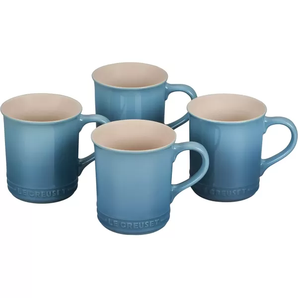 imageLe Creuset Stoneware Set of 4 Mugs 14 oz each ArtichautCaribbean