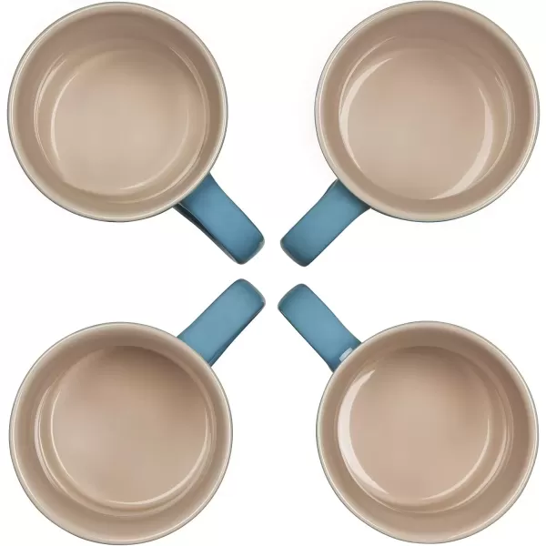 imageLe Creuset Stoneware Set of 4 Mugs 14 oz each ArtichautCaribbean