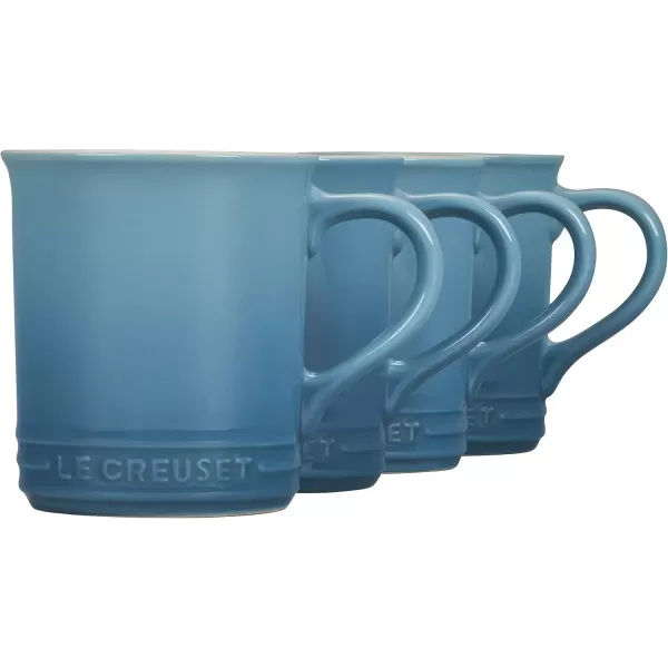 imageLe Creuset Stoneware Set of 4 Mugs 14 oz each ArtichautCaribbean