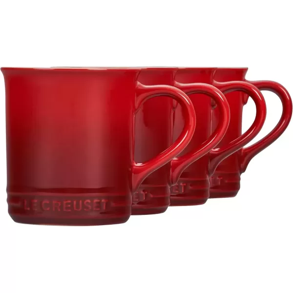 imageLe Creuset Stoneware Set of 4 Mugs 14 oz each ArtichautCerise