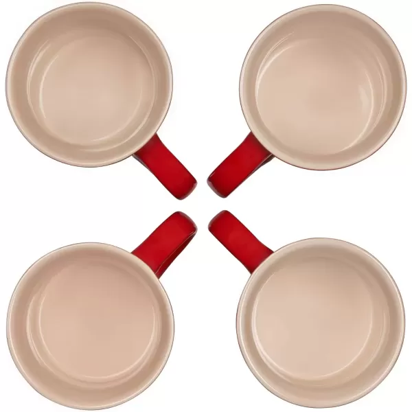 imageLe Creuset Stoneware Set of 4 Mugs 14 oz each ArtichautCerise