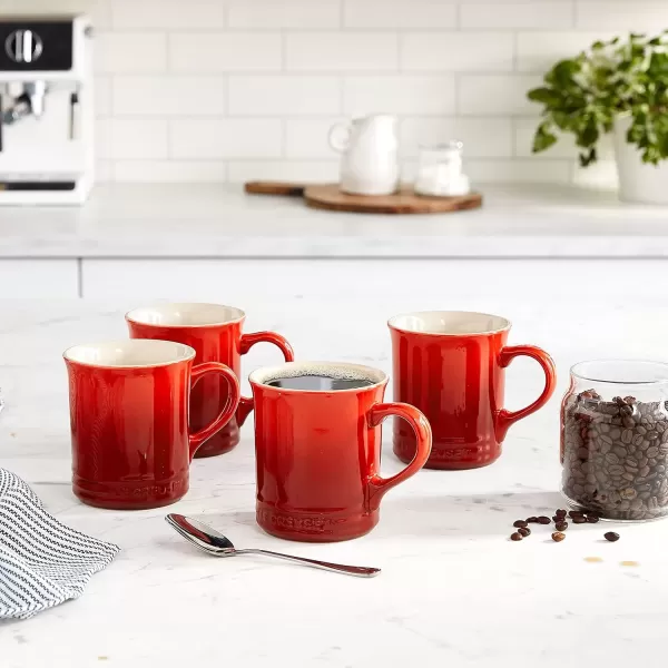 imageLe Creuset Stoneware Set of 4 Mugs 14 oz each ArtichautCerise