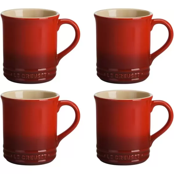 imageLe Creuset Stoneware Set of 4 Mugs 14 oz each ArtichautCerise