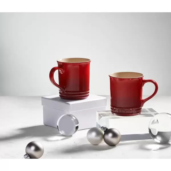 imageLe Creuset Stoneware Set of 4 Mugs 14 oz each ArtichautCerise