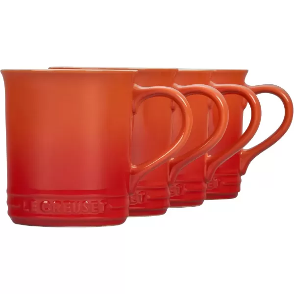 imageLe Creuset Stoneware Set of 4 Mugs 14 oz each ArtichautFlame