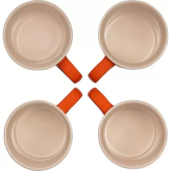 imageLe Creuset Stoneware Set of 4 Mugs 14 oz each ArtichautFlame