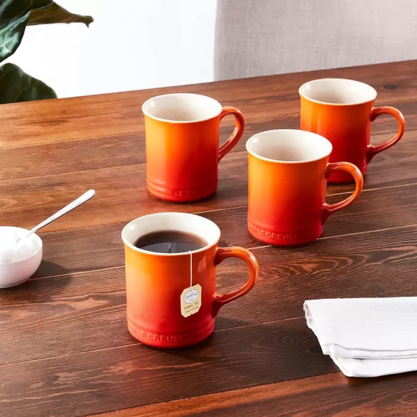imageLe Creuset Stoneware Set of 4 Mugs 14 oz each ArtichautFlame