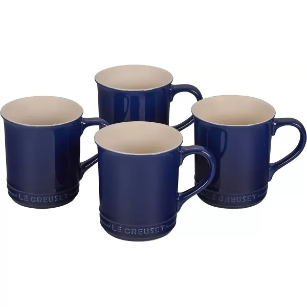 imageLe Creuset Stoneware Set of 4 Mugs 14 oz each ArtichautIndigo