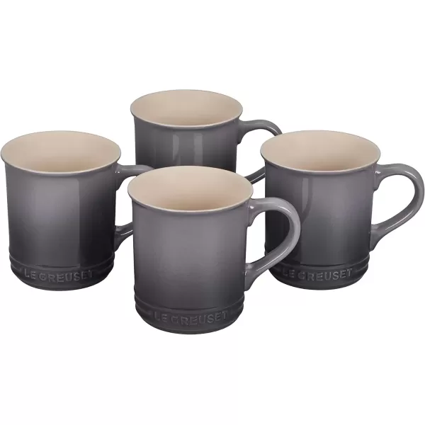 imageLe Creuset Stoneware Set of 4 Mugs 14 oz each ArtichautOyster