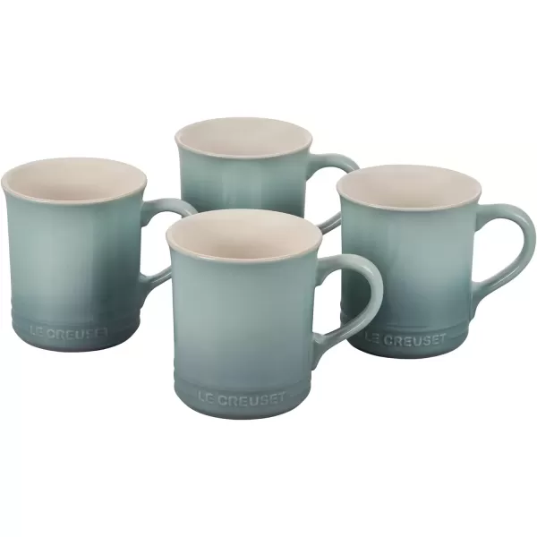 imageLe Creuset Stoneware Set of 4 Mugs 14 oz each ArtichautSea Salt