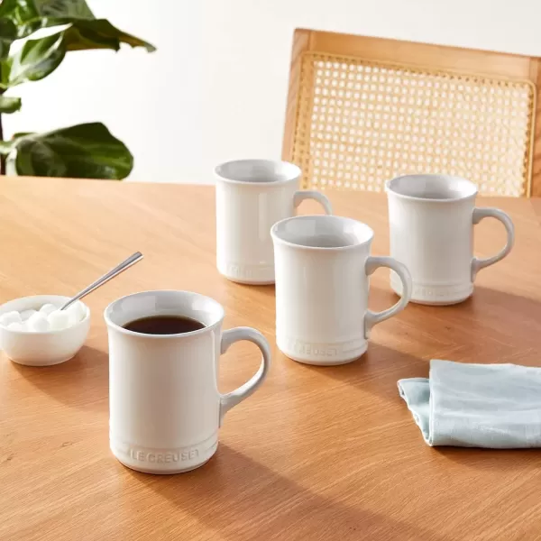 imageLe Creuset Stoneware Set of 4 Mugs 14 oz each ArtichautWhite