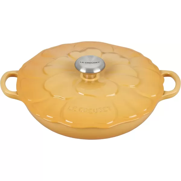 imageLe Creuset Signature Enameled Cast Iron Petal Braiser 225qt HoneyHoney