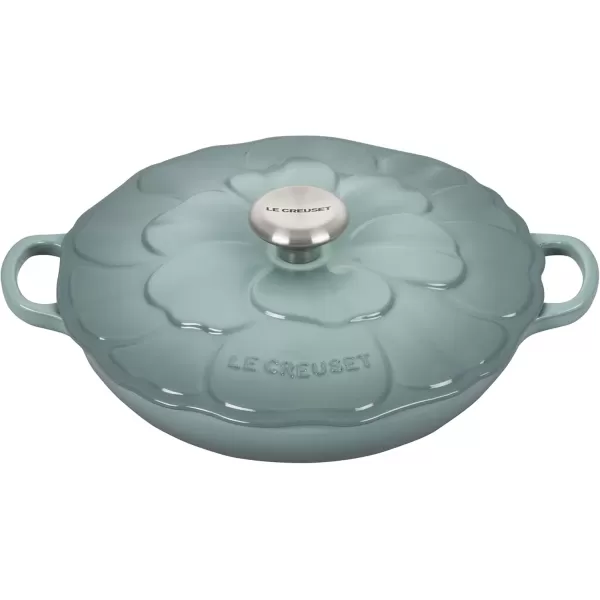 imageLe Creuset Signature Enameled Cast Iron Petal Braiser 225qt HoneySea Salt