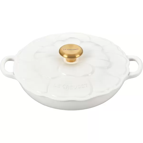 imageLe Creuset Signature Enameled Cast Iron Petal Braiser 225qt HoneyWhite