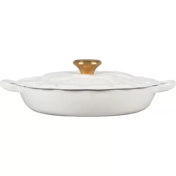 imageLe Creuset Signature Enameled Cast Iron Petal Braiser 225qt HoneyWhite