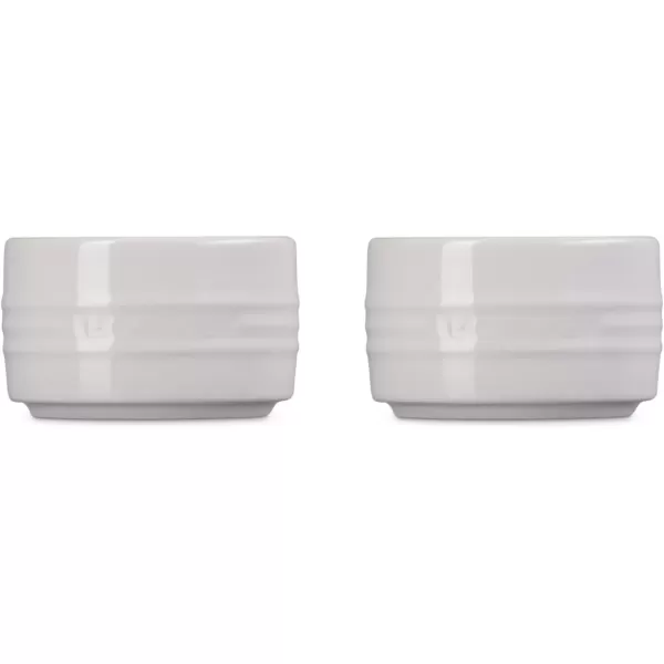 imageLe Creuset Stoneware Round Ramekin Straight Wall Set of 2 675oz Each WhiteShallot