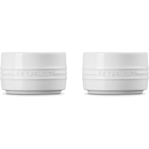 imageLe Creuset Stoneware Round Ramekin Straight Wall Set of 2 675oz Each WhiteWhite