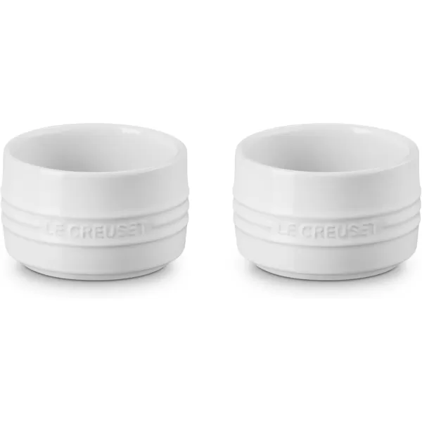 imageLe Creuset Stoneware Round Ramekin Straight Wall Set of 2 675oz Each WhiteWhite