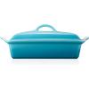 imageLe Creuset Stoneware Heritage Covered Rectangular Casserole 4 qt 12quot x 9quot WhiteCaribbean