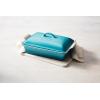 imageLe Creuset Stoneware Heritage Covered Rectangular Casserole 4 qt 12quot x 9quot WhiteCaribbean