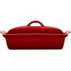 imageLe Creuset Stoneware Heritage Covered Rectangular Casserole 4 qt 12quot x 9quot WhiteCerise