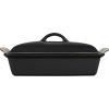 imageLe Creuset Stoneware Heritage Covered Rectangular Casserole 4 qt 12quot x 9quot WhiteLicorice