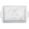 imageLe Creuset Stoneware Heritage Covered Rectangular Casserole 4 qt 12quot x 9quot WhiteMarble