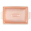 imageLe Creuset Stoneware Heritage Covered Rectangular Casserole 4 qt 12quot x 9quot WhitePeche