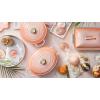 imageLe Creuset Stoneware Heritage Covered Rectangular Casserole 4 qt 12quot x 9quot WhitePeche