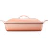 imageLe Creuset Stoneware Heritage Covered Rectangular Casserole 4 qt 12quot x 9quot WhitePeche