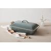 imageLe Creuset Stoneware Heritage Covered Rectangular Casserole 4 qt 12quot x 9quot WhiteSea Salt