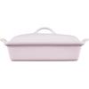 imageLe Creuset Stoneware Heritage Covered Rectangular Casserole 4 qt 12quot x 9quot WhiteShallot