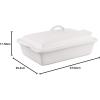 imageLe Creuset Stoneware Heritage Covered Rectangular Casserole 4 qt 12quot x 9quot WhiteWhite