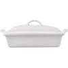 imageLe Creuset Stoneware Heritage Covered Rectangular Casserole 4 qt 12quot x 9quot WhiteWhite