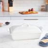 imageLe Creuset Stoneware Heritage Covered Rectangular Casserole 4 qt 12quot x 9quot WhiteWhite