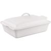 imageLe Creuset Stoneware Heritage Covered Rectangular Casserole 4 qt 12quot x 9quot WhiteWhite