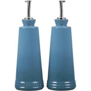 imageLe Creuset Signature Stoneware Oil ampamp Vinegar set 10 oz each WhiteCaribbean