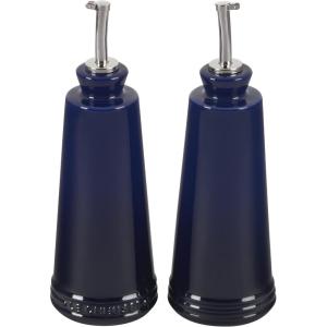 imageLe Creuset Signature Stoneware Oil ampamp Vinegar set 10 oz each WhiteIndigo