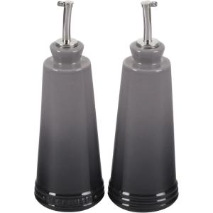 imageLe Creuset Signature Stoneware Oil ampamp Vinegar set 10 oz each WhiteOyster