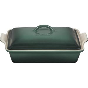 imageLe Creuset Stoneware Heritage Covered Rectangular Casserole 4 qt 12quot x 9quot WhiteArtichaut