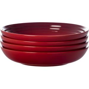 imageLe Creuset Stoneware Pasta Bowls White 975quot Set of 4Cerise