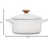 imageLe Creuset Stoneware Mini Round Cocotte 8oz White with Gold Heart KnobWhite