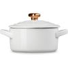 imageLe Creuset Stoneware Mini Round Cocotte 8oz White with Gold Heart KnobWhite