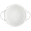 imageLe Creuset Stoneware Mini Round Cocotte 8oz White with Gold Heart KnobWhite