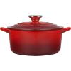 imageLe Creuset Signature Enameled Cast Iron Figural Heart Cocotte 2 Quart Sea Salt with Stainless Steel KnobCerise