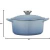 imageLe Creuset Signature Enameled Cast Iron Figural Heart Cocotte 2 Quart Sea Salt with Stainless Steel KnobCoastal Blue