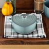 imageLe Creuset Signature Enameled Cast Iron Figural Heart Cocotte 2 Quart Sea Salt with Stainless Steel KnobSea Salt
