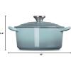 imageLe Creuset Signature Enameled Cast Iron Figural Heart Cocotte 2 Quart Sea Salt with Stainless Steel KnobSea Salt