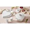 imageLe Creuset Signature Enameled Cast Iron Figural Heart Cocotte 2 Quart Sea Salt with Stainless Steel KnobSea Salt